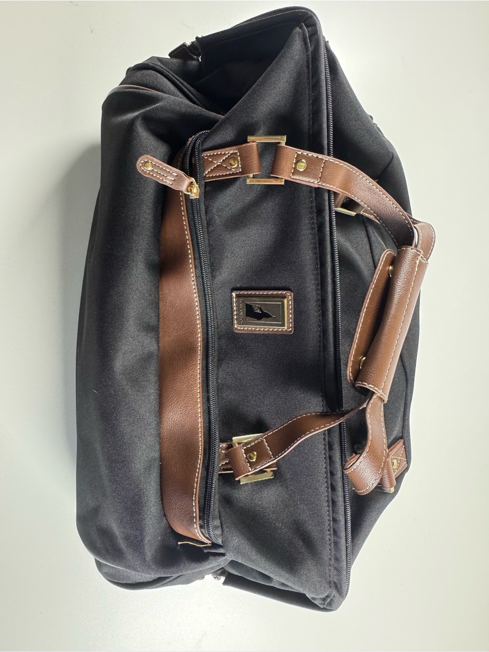 Classic Black and Brown Men's Weekender Travel Bag